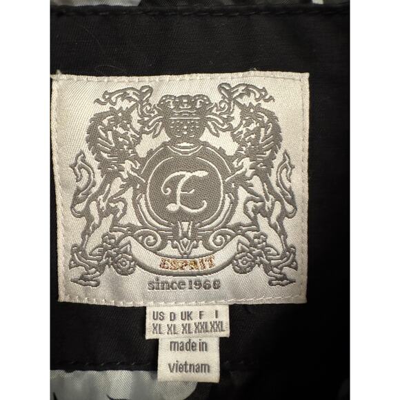 Esprit Black Double Breasted Short Trench Coat Size XL - Picture 4 of 4